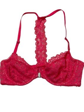 Victoria's Secret Lace Racerback Underwire Bra - Fuchsia